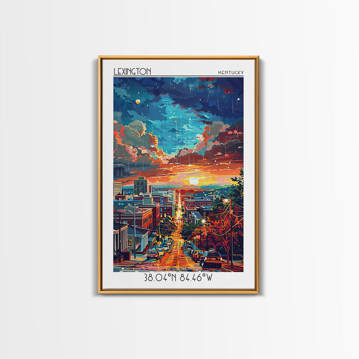Lexington Travel Poster, Canvas Print, City Travel Poster, Vintage City Poster, Art Print, Living Room Wall Art, Retro Travel Poster