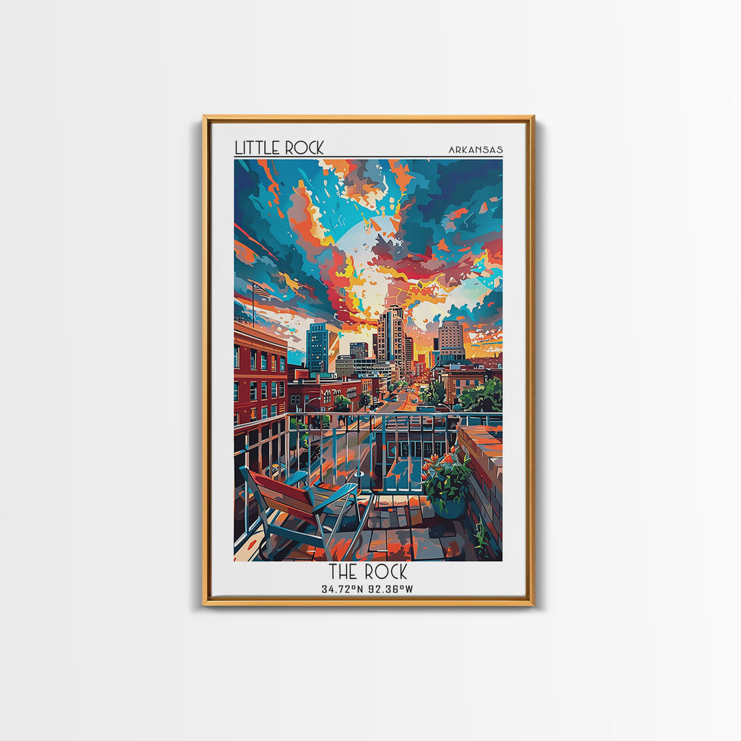 Little Rock Travel Poster, Canvas Print, Vintage Travel Print, City Wall Art, Vintage Travel Art, Wanderlust Gift, Minimalist Poster