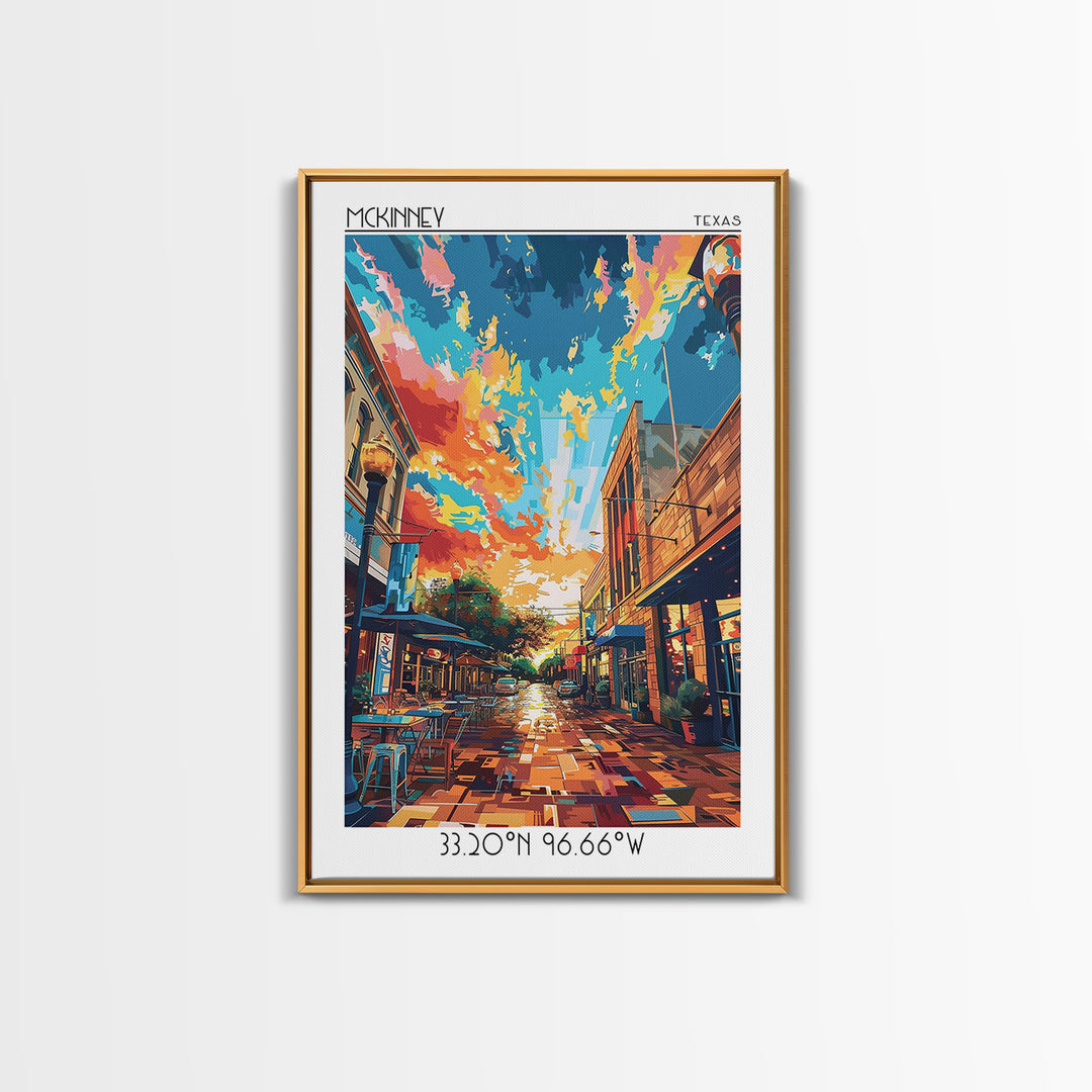 McKinney Travel Poster, Canvas Print, Travel Wall Art, City Wall Art, Art Print, Vintage Travel, Retro Travel Poster, Vintage Poster