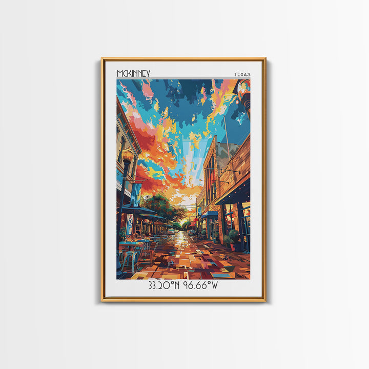 McKinney Travel Poster, Canvas Print, Travel Wall Art, City Wall Art, Art Print, Vintage Travel, Retro Travel Poster, Vintage Poster