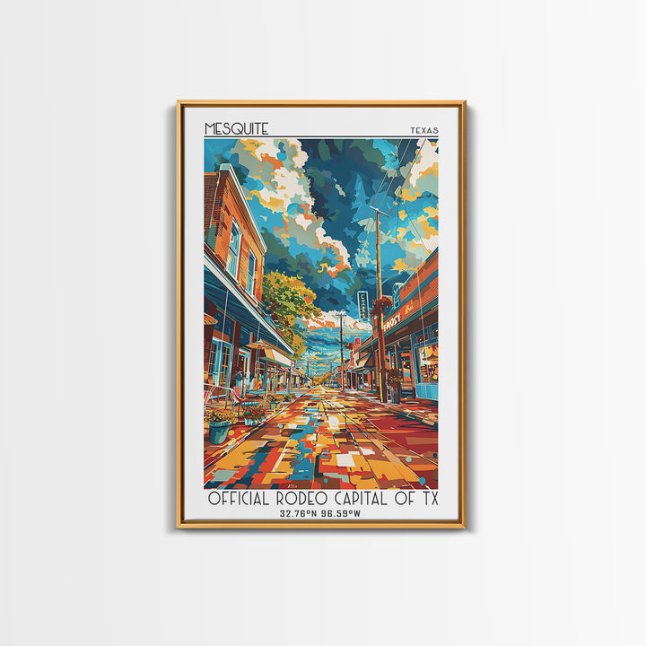 Mesquite Travel Poster, Canvas Print, Retro Wall Art, Travel Print, Travel Posters, City Illustration, City Wall Art, City Art Print