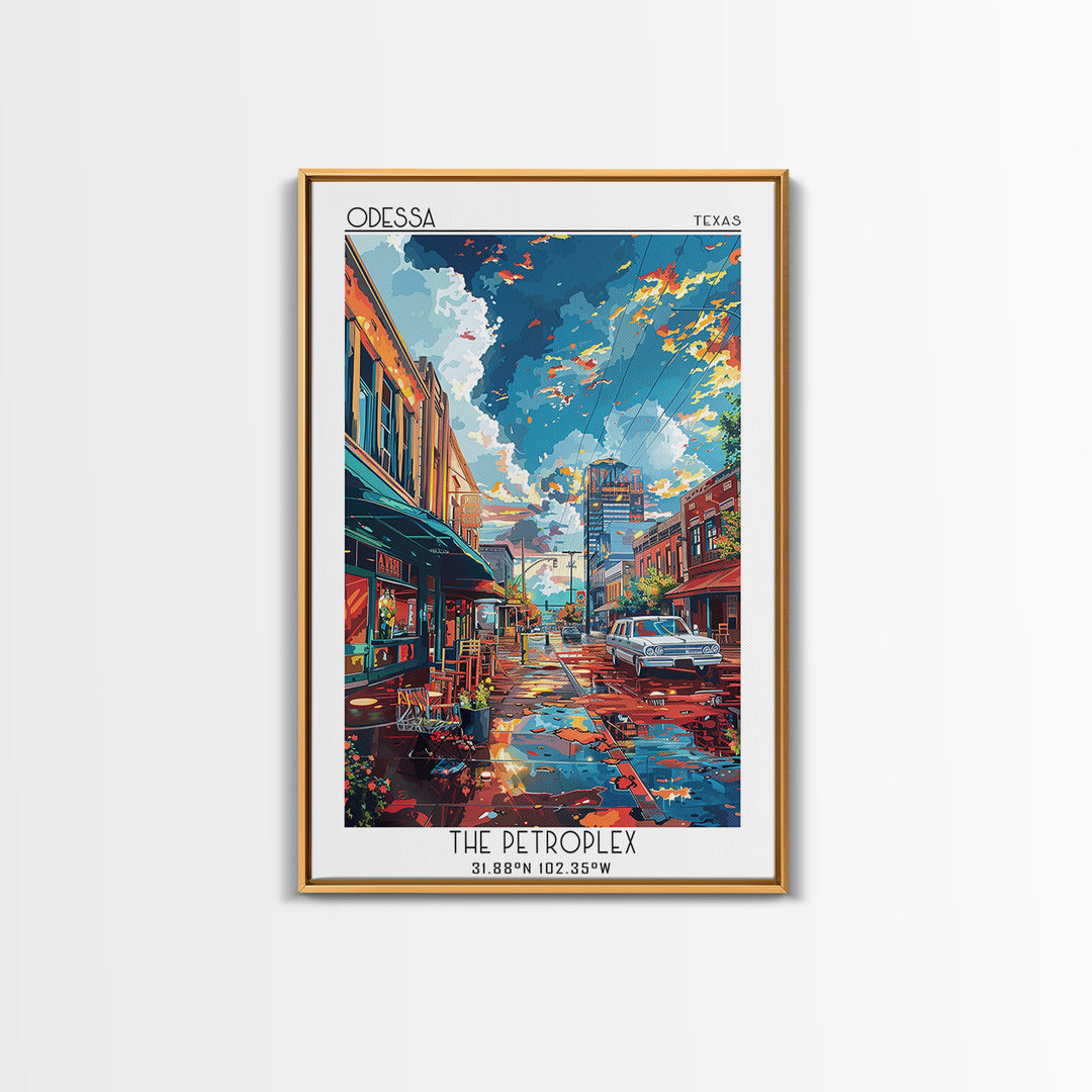 Odessa Travel Poster, Framed Canvas Print, Travel Wall Decor, Minimalist Poster, City Illustration, Travel Print, City Travel Poster