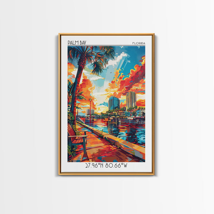 Palm Bay Travel Poster, Canvas Print, Travel Wall Art, City Wall Art, Travel Prints, Vintage Posters, Travel Posters, Fine Art Print