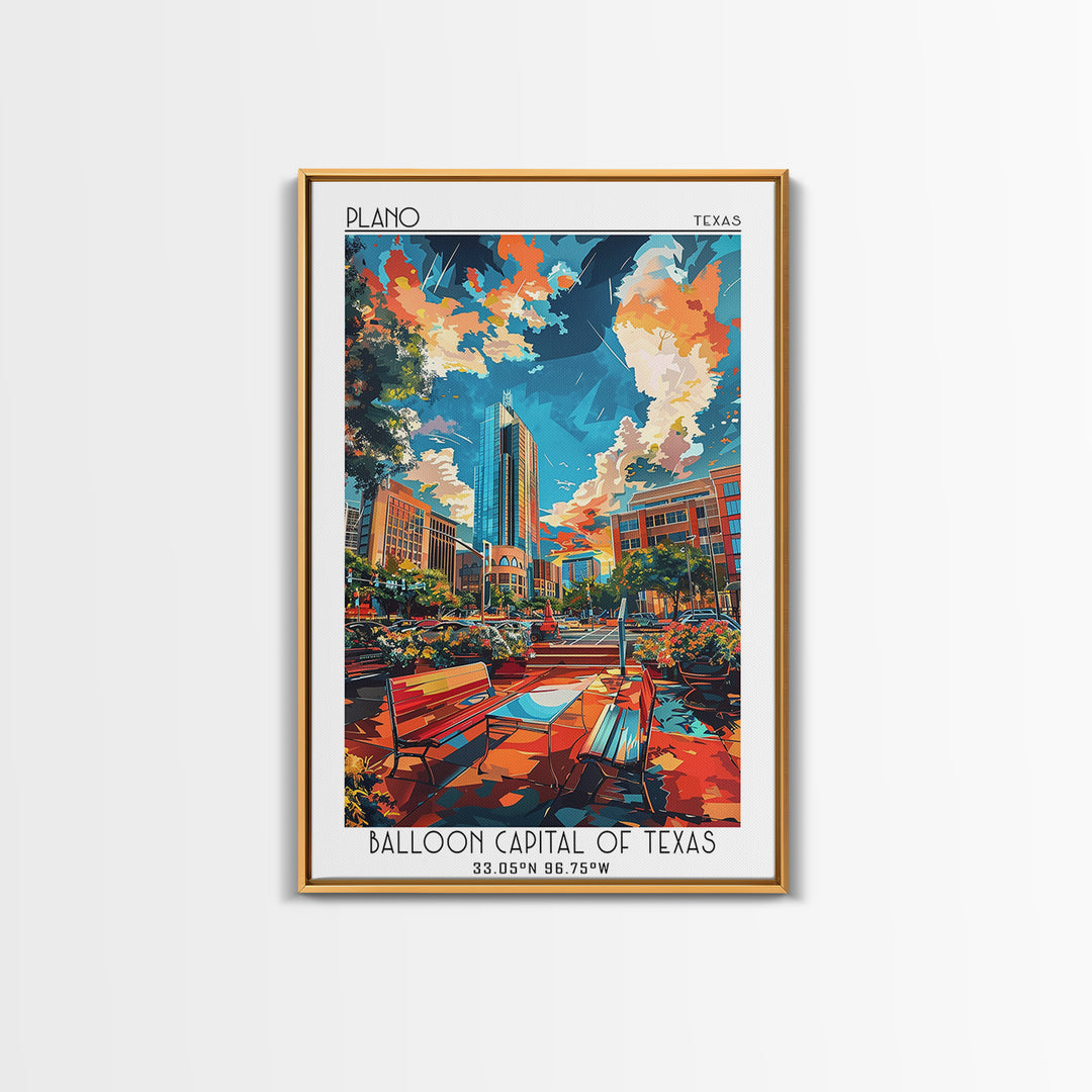 Plano Travel Poster, Canvas Print, Travel Prints, Landscape Art, Travel Decor, Minimalist Poster, Wanderlust Gift, Home Office Decor