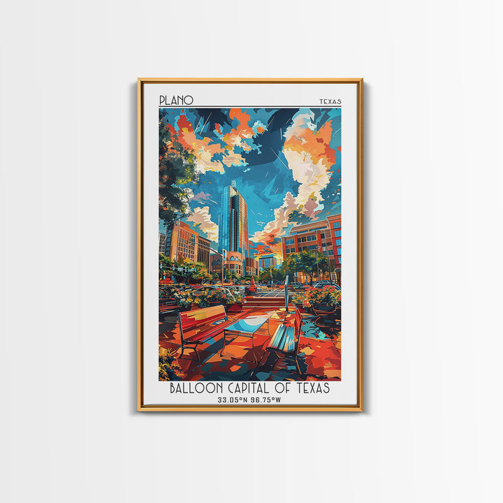 Plano Travel Poster, Canvas Print, Travel Prints, Landscape Art, Travel Decor, Minimalist Poster, Wanderlust Gift, Home Office Decor