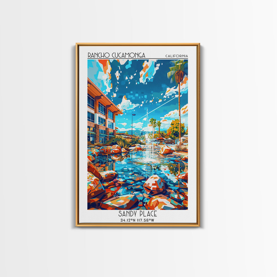 Rancho Cucamonga Travel Poster, Framed Canvas Print, Travel Art Print, Modern Wall Decor, Wall Art, Travel Print, Retro Travel Print