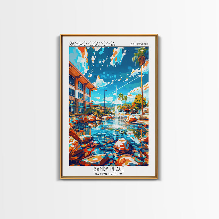 Rancho Cucamonga Travel Poster, Framed Canvas Print, Travel Art Print, Modern Wall Decor, Wall Art, Travel Print, Retro Travel Print