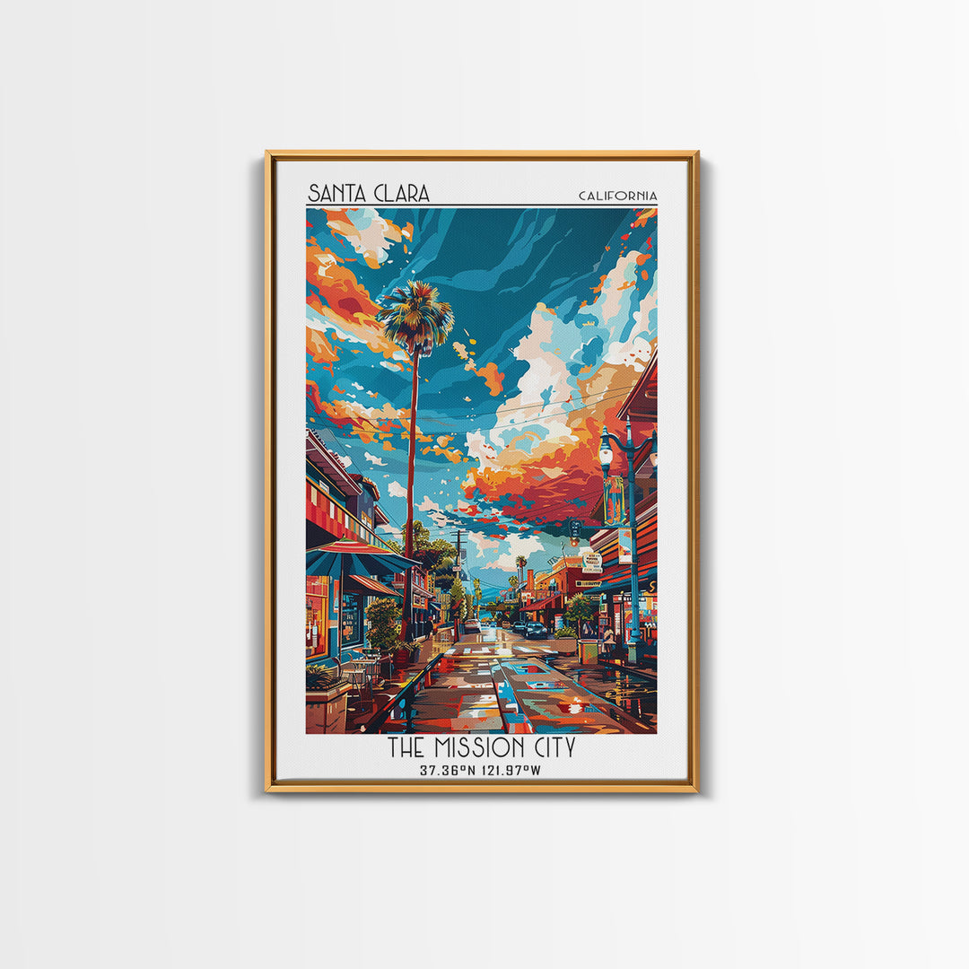 Santa Clara Travel Poster, Canvas Print, City Travel Poster, Travel Wall Art, Living Room Wall Art, City Art Print, Gallery Wall Set