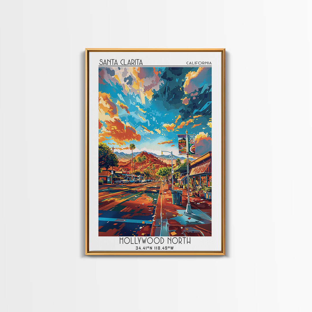 Santa Clarita Travel Poster, Canvas Print, City Art Print, Travel Wall Art, Watercolor Cityscape, Minimalist Poster, Wanderlust Gift