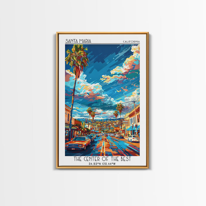Santa Maria Travel Poster, Canvas Print, City Travel Poster, Vintage City Poster, City Art Print, Retro Travel Print, Fine Art Print
