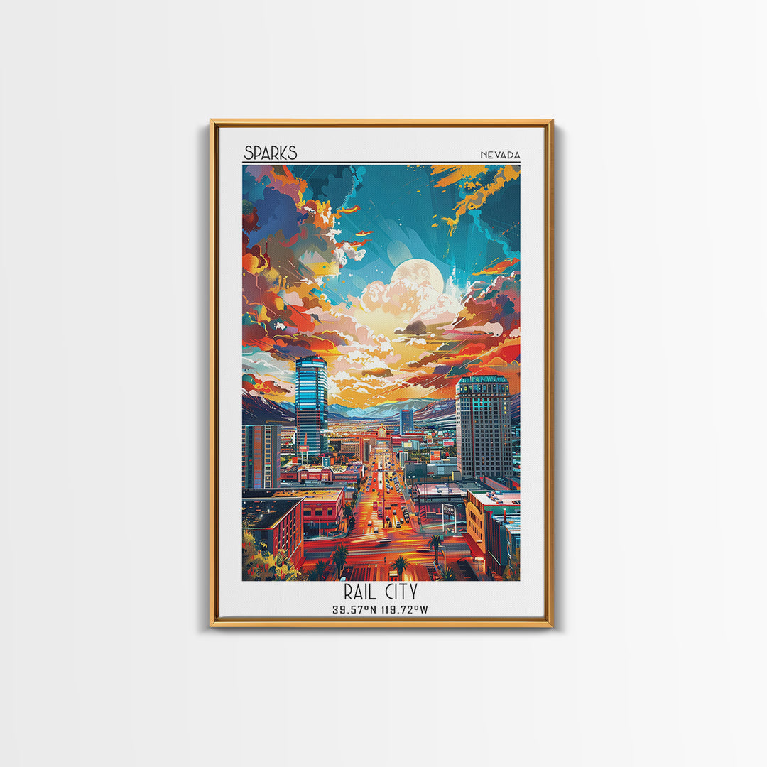 Sparks Travel Poster, Canvas Print, Poster Print, Travel Wall Art, City Illustration, Gallery Wall Set, Retro Wall Art, Travel Decor