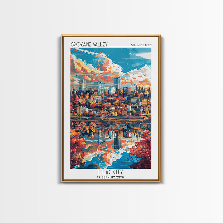 Spokane Travel Poster, Canvas Print, City Art Print, Travel Wall Art, Fine Art Print, Minimalist Poster, Poster Print, City Wall Art