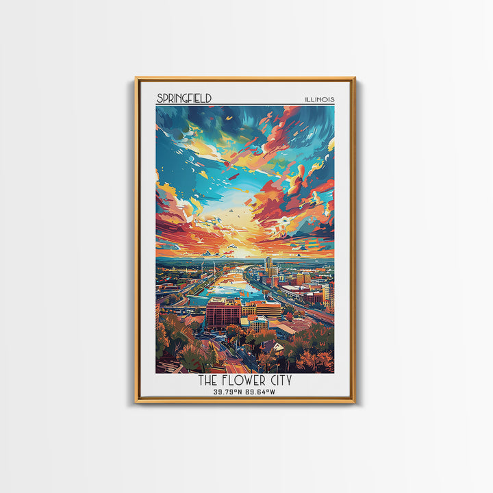 Springfield Missouri Travel Poster, Framed Canvas Print, City Travel Poster, Vintage City Poster, Vintage Travel, Retro Travel Print