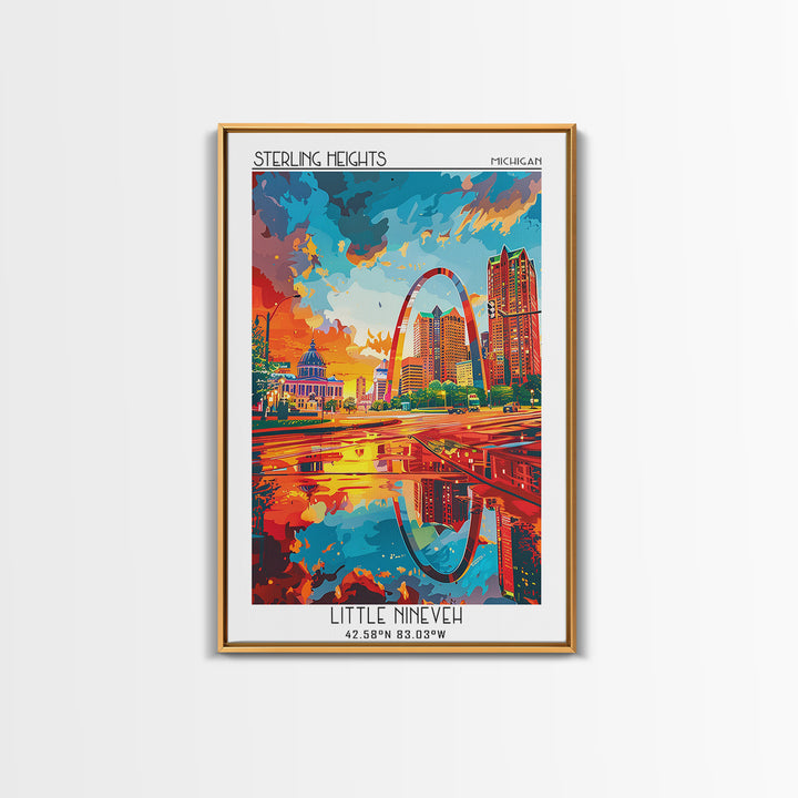 St Louis Travel Poster, Framed Canvas Print, City Travel Poster, Travel Wall Decor, Fine Art Print, Minimalist Poster, Landscape Art
