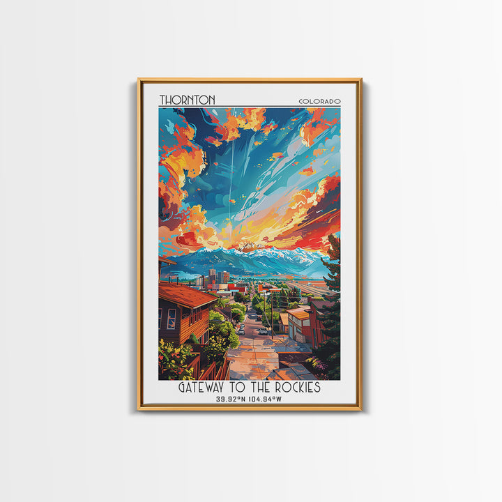 Thornton Travel Poster, Framed Canvas Print, Travel Wall Decor, Minimalist Poster, Poster Print, Mid Century Wall Art, Travel Prints