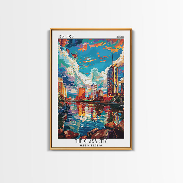 Toledo Travel Poster, Canvas Print, Travel Art Print, Modern Wall Decor, Home Decor, Poster Art, Mid Century Wall Art, Landscape Art