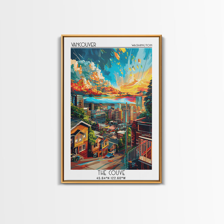 Vancouver Travel Poster, Framed Canvas Print, City Art Print, Travel Wall Art, Minimalist Poster, Vintage Poster, Retro Travel Print