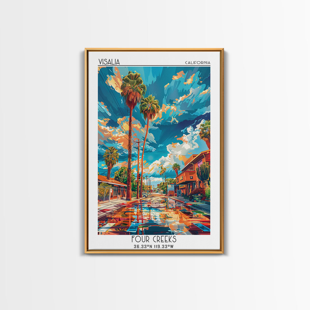 Visalia Travel Poster, Canvas Print, Vintage Travel Print, City Wall Art, Vintage Posters, Wanderlust Gift, City Art Print, Wall Art