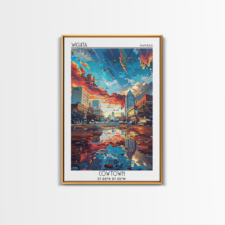 Wichita Falls Travel Poster, Canvas Print, Retro Travel Poster, City Wall Art, Vintage Travel Print, Wanderlust Gift, Vintage Poster