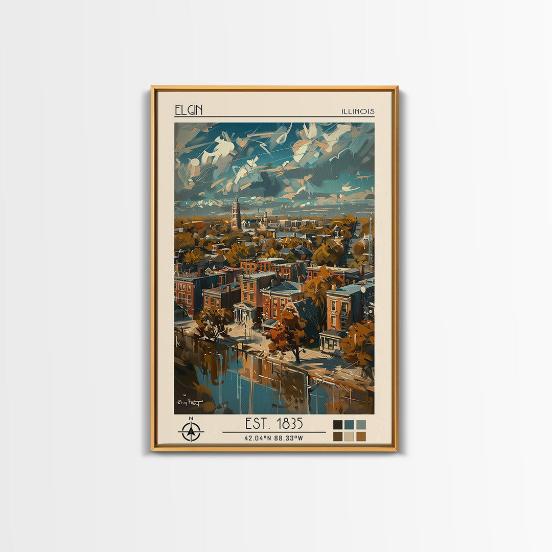 Elgin Travel Poster, Canvas Print, Travel Wall Art, City Wall Art, Art Print, Vintage Travel Print, Travel Posters, Travel Art Print