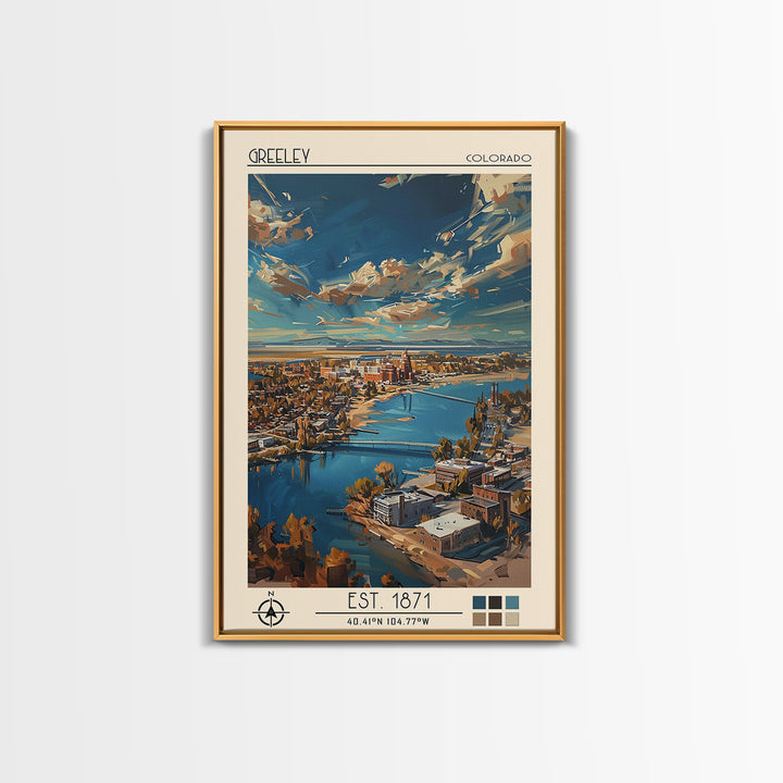 Greeley Travel Poster, Canvas Print, Travel Art Print, Modern Wall Decor, Travel Prints, City Art Print, Travel Wall Decor, Wall Art