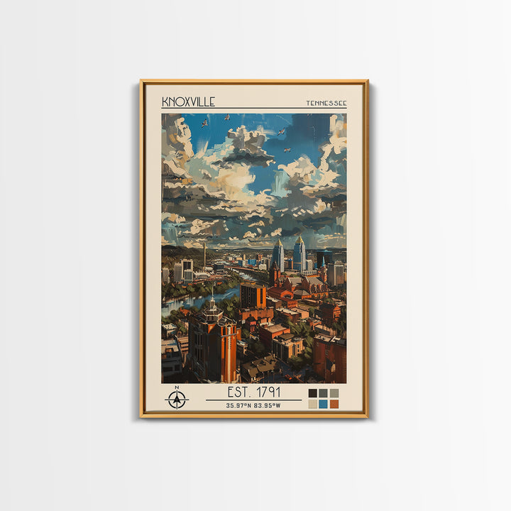 Knoxville Travel Poster, Canvas Print, Vintage Travel Print, City Wall Art, Poster Art, Poster Print, Vintage Travel, Fine Art Print
