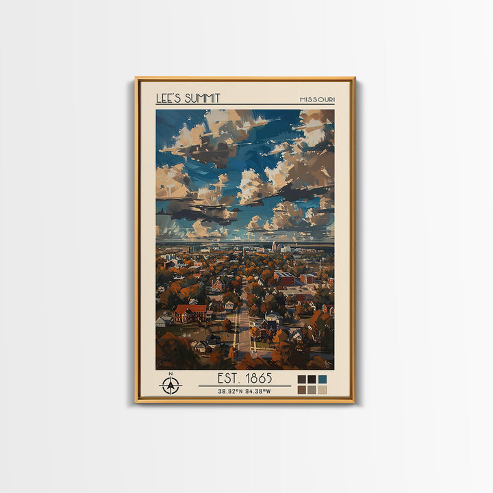 Lees Summit Travel Poster, Canvas Print, Retro Wall Art, Travel Print, Travel Decor, Wall Art, Home Decor, Travel Prints, Poster Art