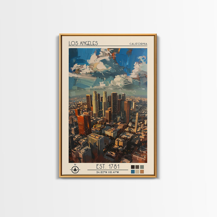 Los Angeles Travel Poster, Canvas Print, Retro Travel Poster, City Wall Art, Vintage Travel Art, Mid Century Wall Art, Travel Prints