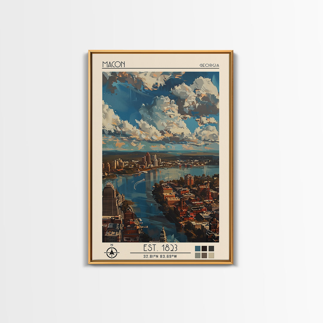 Macon Travel Poster, Canvas Print, Travel Wall Decor, Minimalist Poster, Modern Wall Decor, Poster Print, Travel Print, Travel Decor