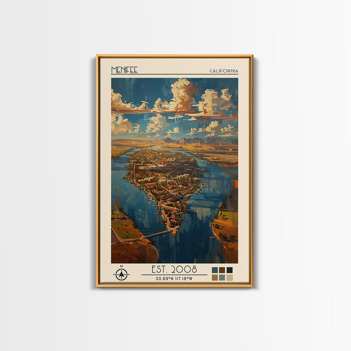 Menifee Travel Poster, Canvas Print, Travel Wall Decor, Minimalist Poster, City Wall Art, Poster Print, Modern Wall Decor, Art Print