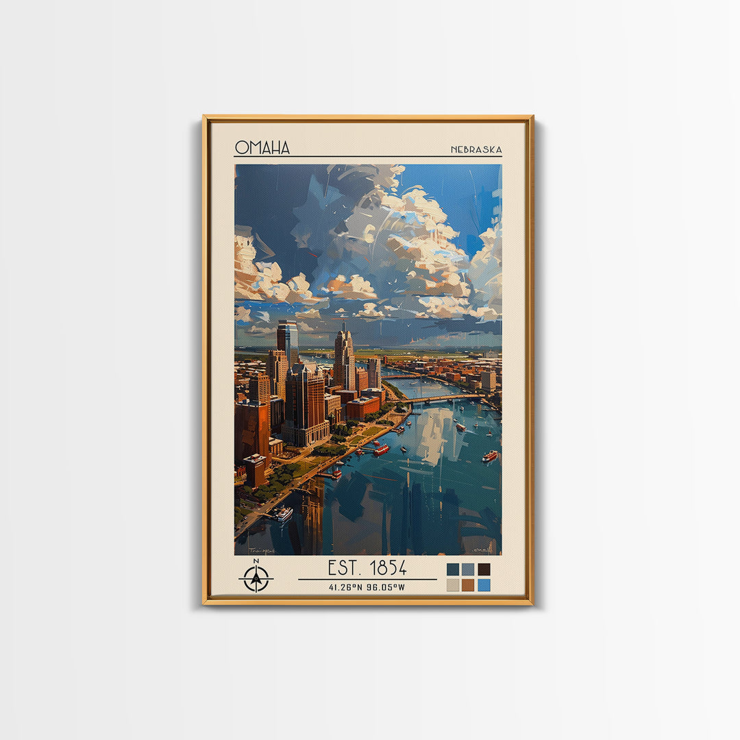 Omaha Travel Poster, Canvas Print, City Art Print, Travel Wall Art, Poster Print, Vintage Posters, City Travel Poster, Landscape Art