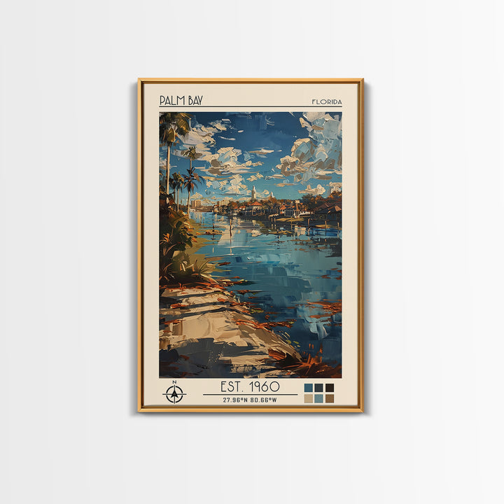 Palm Bay Travel Poster, Canvas Print, City Art Print, Travel Wall Art, Travel Prints, Minimalist Poster, Poster Art, Wanderlust Gift