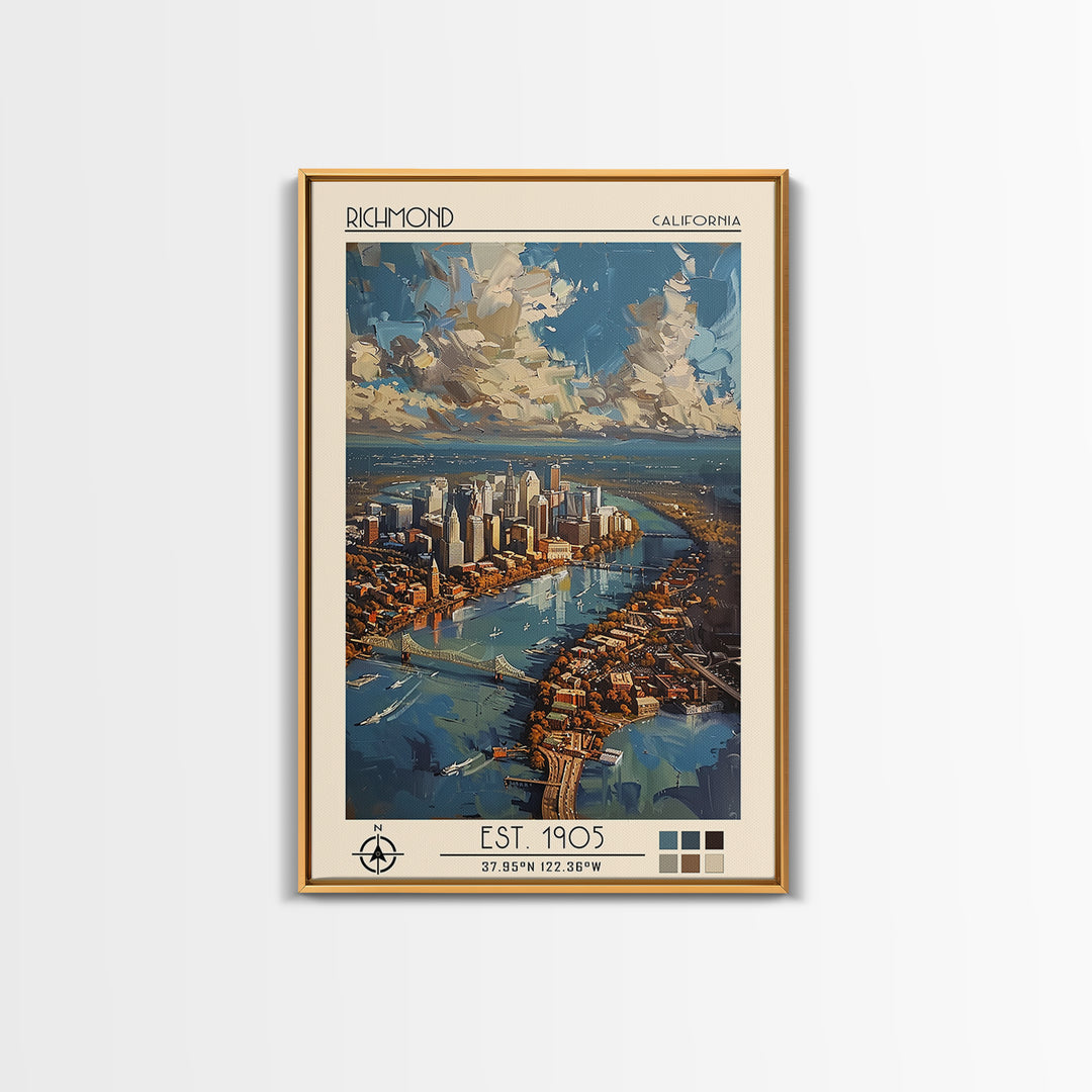 Richmond Virginia Travel Poster, Canvas Print, Travel Art Print, Modern Wall Decor, City Art Print, Travel Prints, Minimalist Poster