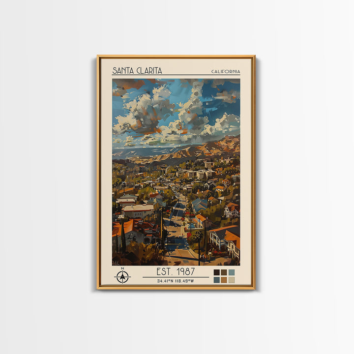 Santa Clarita Travel Poster, Canvas Print, City Travel Poster, Vintage City Poster, City Wall Art, Minimalist Poster, Travel Posters