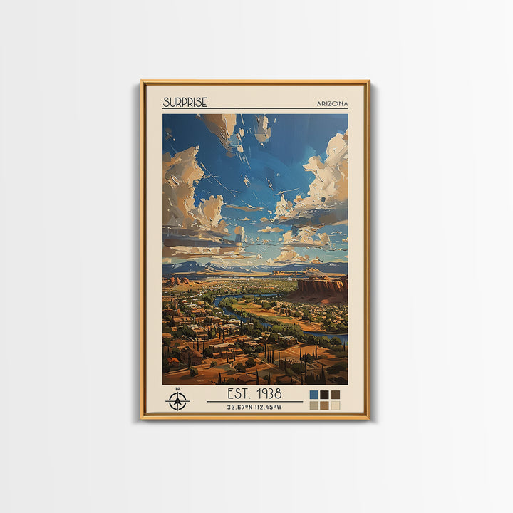 Surprise Travel Poster, Canvas Print, Travel Prints, Landscape Art, Vintage City Poster, Travel Print, Wall Art, Retro Travel Poster