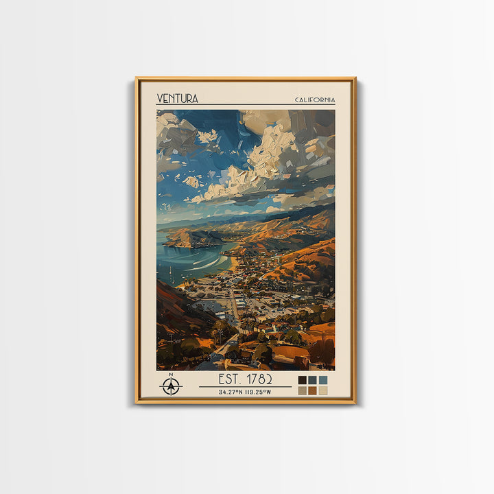 Ventura Travel Poster, Canvas Print, Travel Wall Decor, Minimalist Poster, Travel Art Print, Home Office Decor, Living Room Wall Art