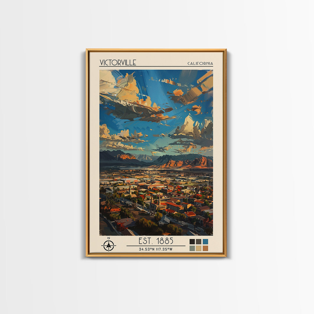Victorville Travel Poster, Canvas Print, Poster Print, Travel Wall Art, Vintage Travel Art, Living Room Wall Art, City Travel Poster