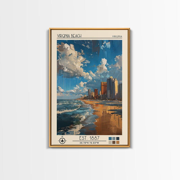 Virginia Beach Travel Poster, Canvas Print, City Art Print, Travel Wall Art, Vintage Poster, City Travel Poster, Vintage City Poster