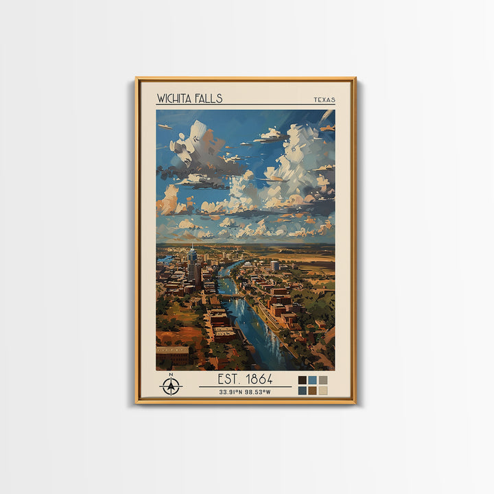 Wichita Falls Travel Poster, Canvas Print, City Travel Poster, Vintage City Poster, Vintage Poster, Travel Art Print, Travel Posters