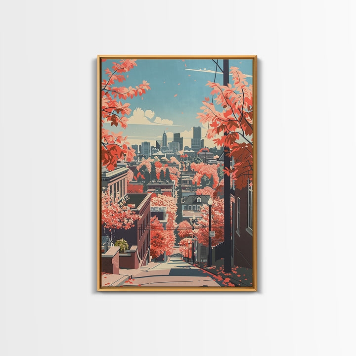 Ann Arbor Travel Poster, Framed Canvas Print, City Travel Poster, Vintage City Poster, Poster Print, Vintage Posters, Retro Wall Art