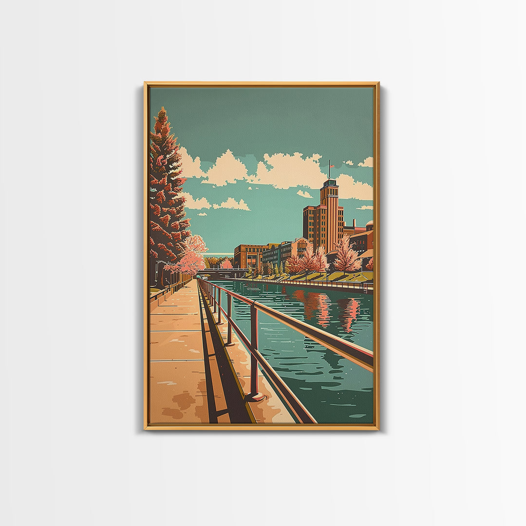 Aurora Illinois Travel Poster, Canvas Print, Travel Prints, Landscape Art, Living Room Wall Art, Modern Wall Decor, Gallery Wall Set