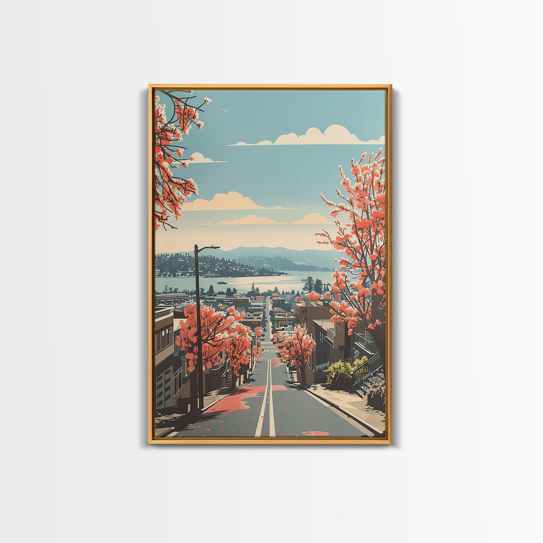 Berkeley Travel Poster, Framed Canvas Print, Retro Wall Art, Travel Print, Living Room Wall Art, Retro Travel Poster, City Art Print