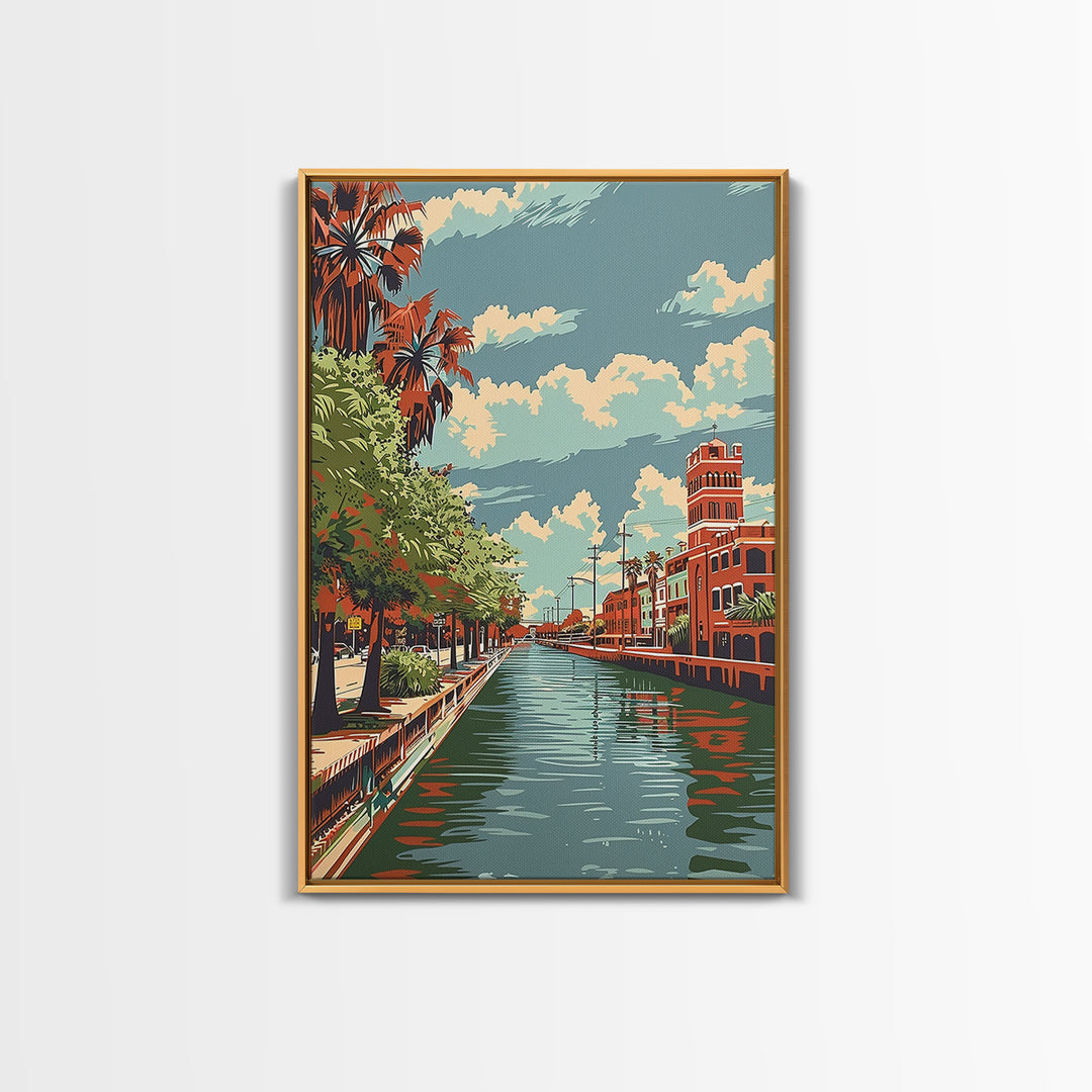 Brownsville Travel Poster, Framed Canvas Print, Retro Wall Art, Travel Print, Retro Travel Print, Vintage Travel Art, City Art Print