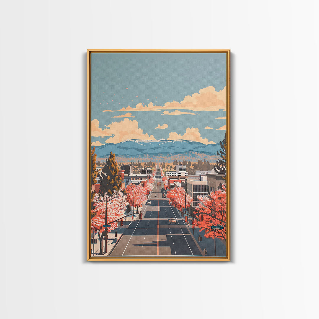 Chico Travel Poster, Framed Canvas Print, City Travel Poster, Travel Wall Art, Modern Wall Decor, Poster Print, Living Room Wall Art