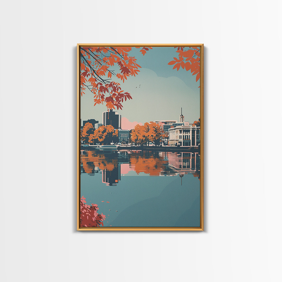 Columbia South Carolina Travel Poster, Canvas Print, Travel Prints, Landscape Art, Travel Wall Decor, Retro Travel Print, Home Decor