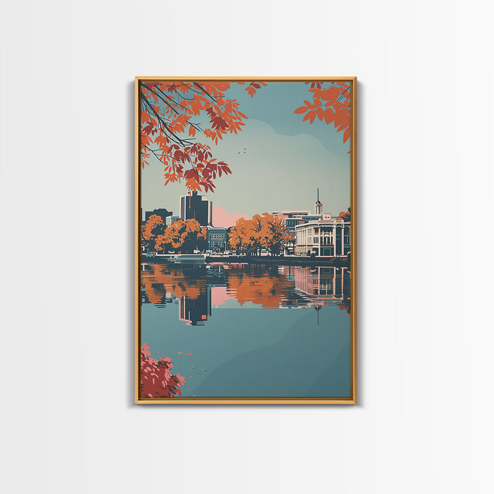Columbia South Carolina Travel Poster, Canvas Print, Travel Prints, Landscape Art, Travel Wall Decor, Retro Travel Print, Home Decor