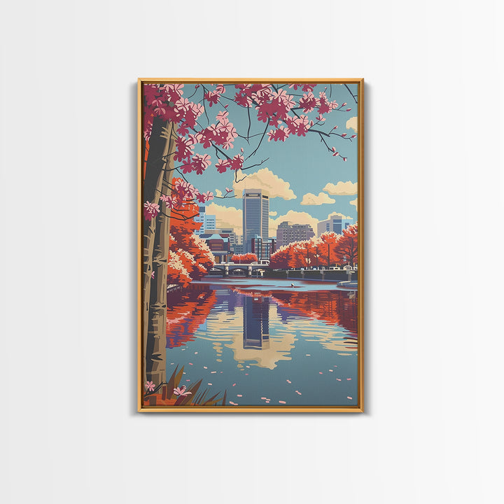 Durham Travel Poster, Canvas Print, Retro Wall Art, Travel Print, Wall Art, City Travel Poster, Retro Travel Poster, Travel Wall Art