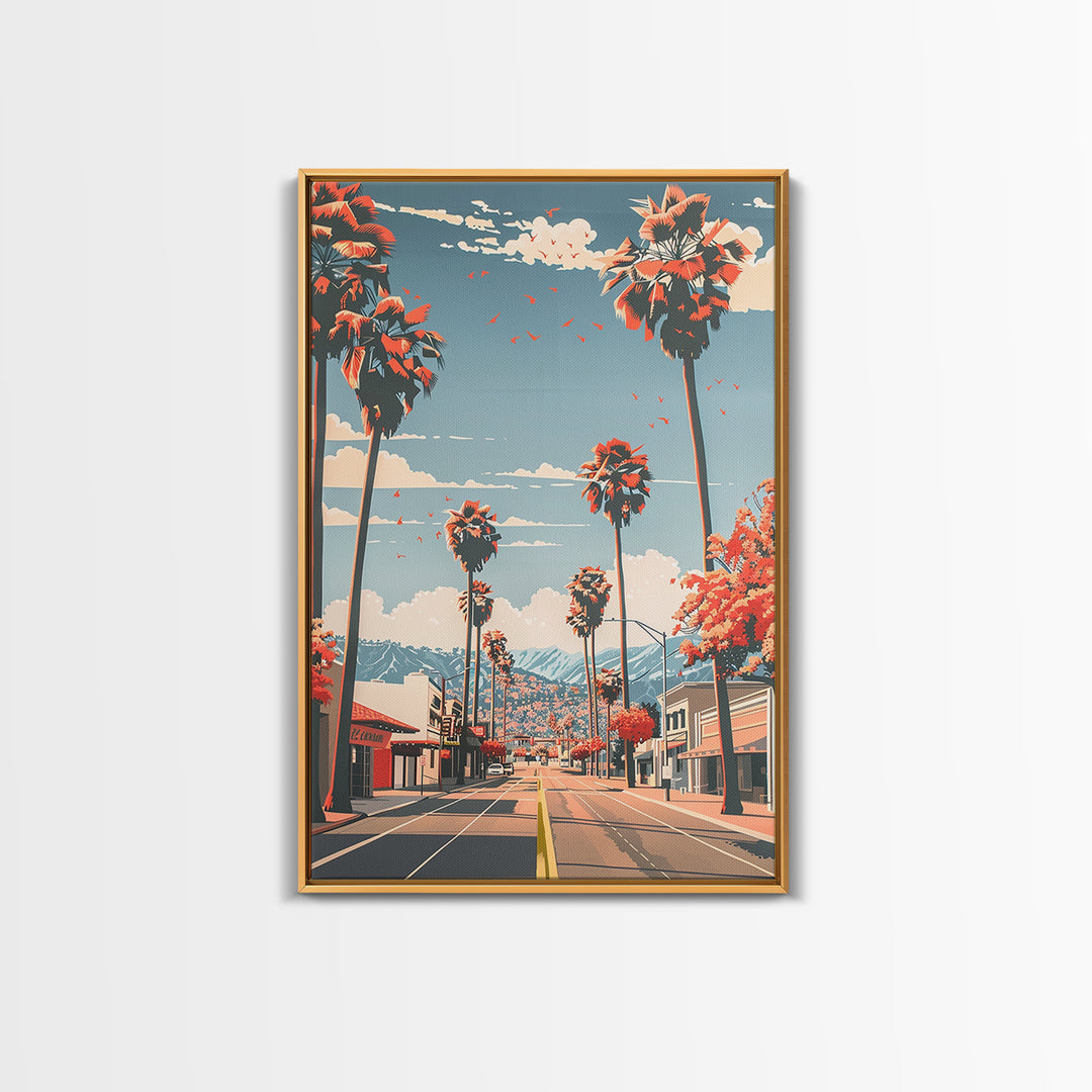 El Cajon Travel Poster, Framed Canvas Print, Travel Wall Art, City Wall Art, Vintage City Poster, Wanderlust Gift, Minimalist Poster