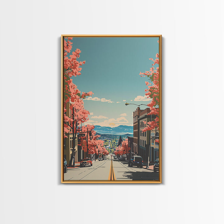 Fort Collins Travel Poster, Canvas Print, City Travel Poster, Travel Wall Art, Fine Art Print, Travel Wall Decor, Retro Travel Print
