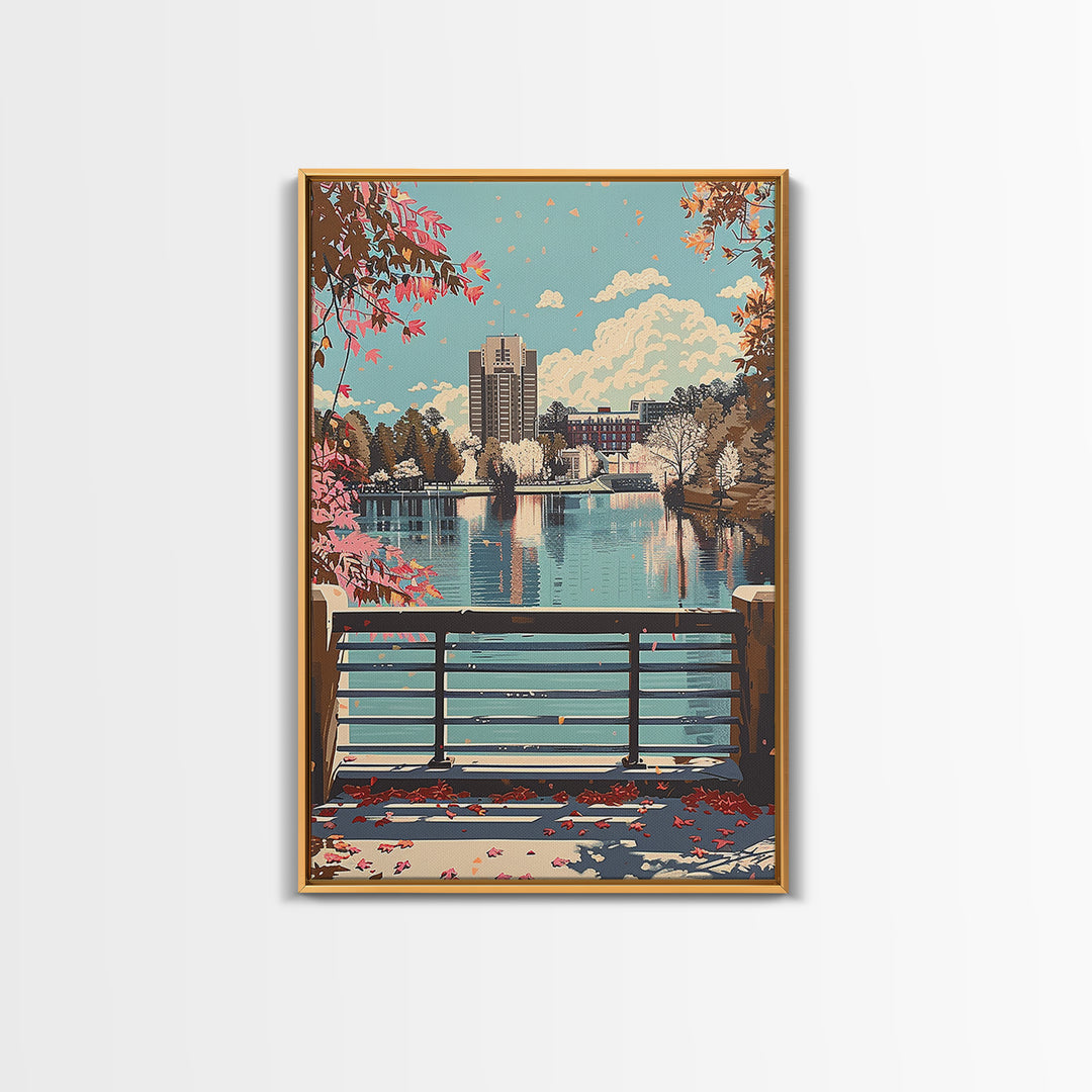 Greensboro Travel Poster, Canvas Print, City Travel Poster, Travel Wall Art, Fine Art Print, Wall Art, City Illustration, Home Decor